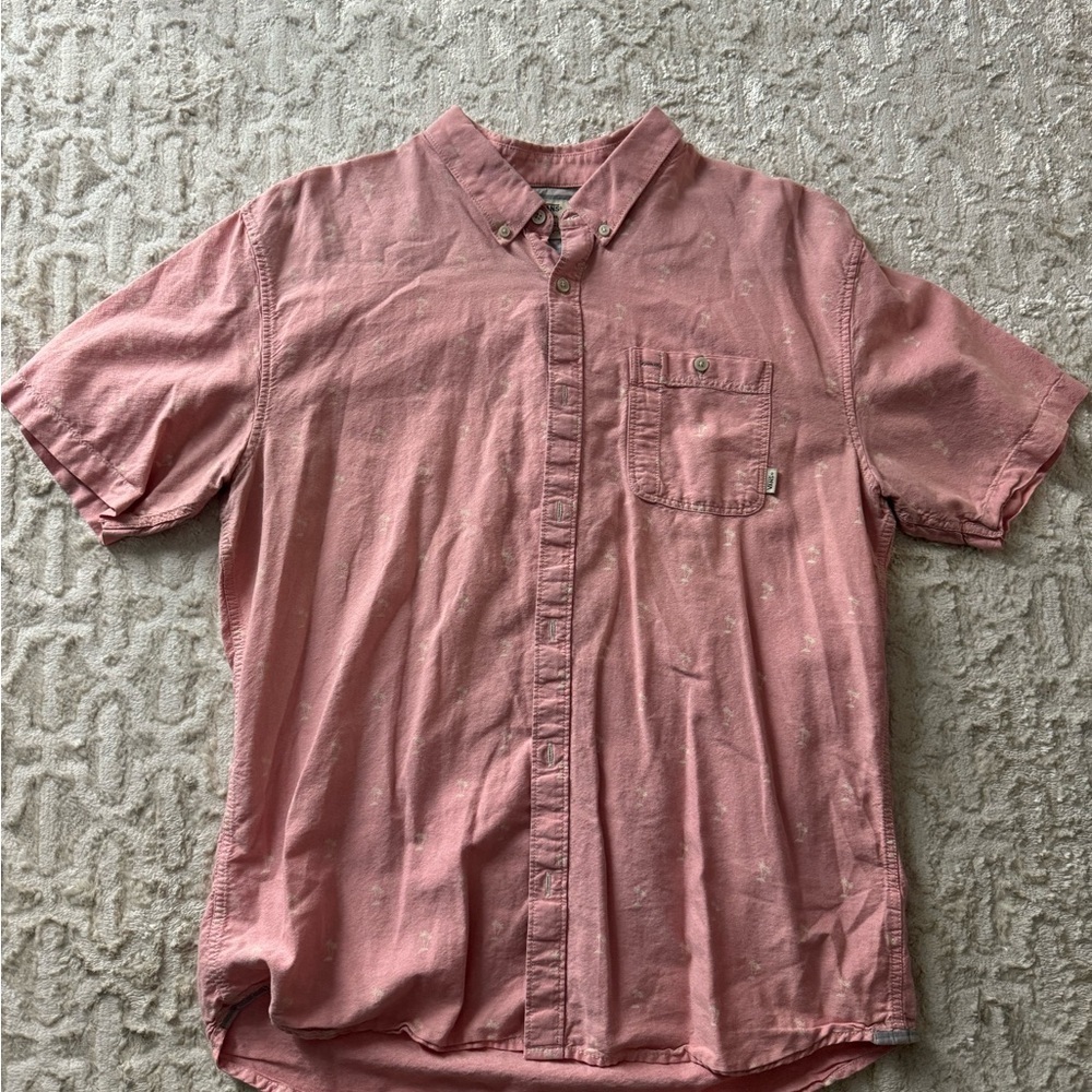 Vans Casual Pink Button-Down Shirt Mens XL
